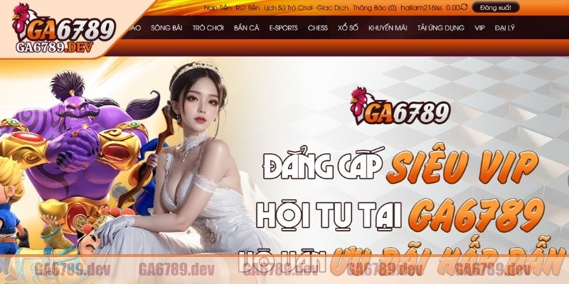 Đăng Ký GA6789 2 Vào trang chính để tiến hành đăng ký