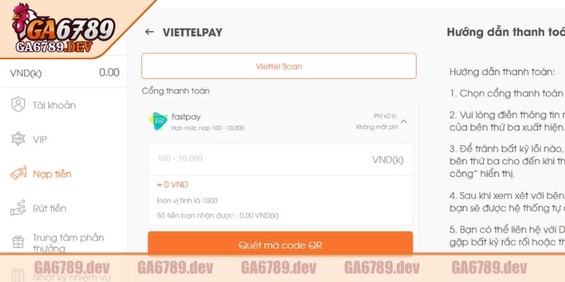 Nạp Rút Tiền GA6789 1 Giới thiệu sơ lược về nạp rút tiền GA6789